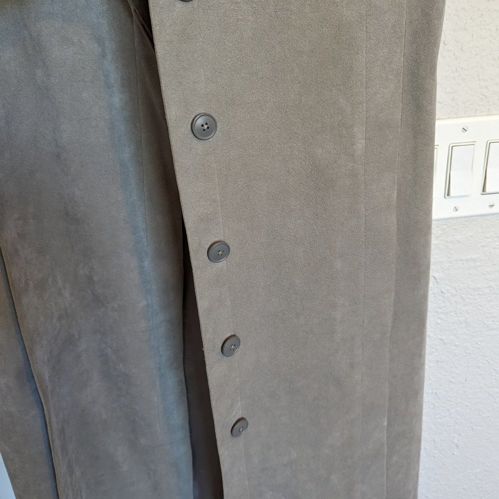 SOLD NEVER WORN 70s Union Label | Duster Coat | ULTRASUEDE | L | GRAY | Wilson's - Picture 11 of 13